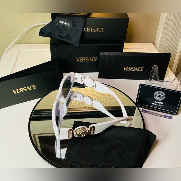 Versace Medusa White Tinted Lens Sunglasses Authentic - Picture 11 of 17